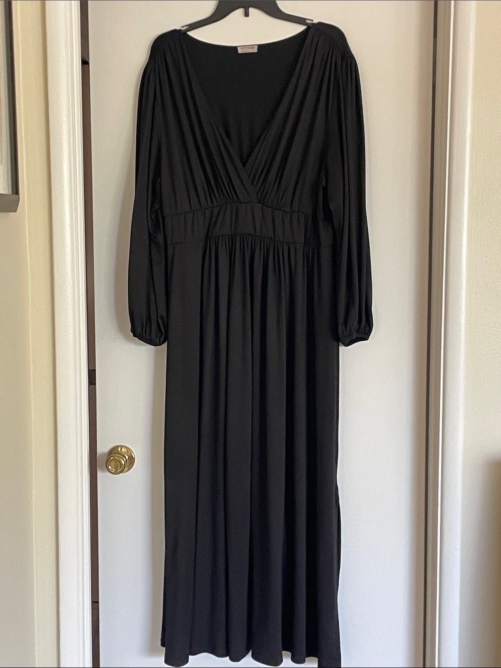 Kiyonna Long Sleeve Black Maxi Dress